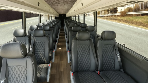 Interior of Charter Bus Company Elmhurst's 15 Passenger Minibus in Elmhurst