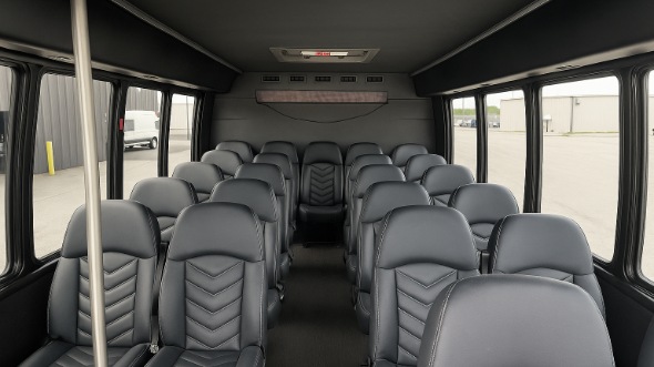 Interior of Charter Bus Company Elmhurst's 20 Passenger Mini bus in Elmhurst