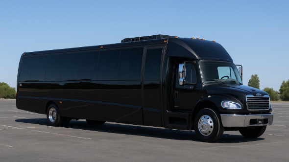 Exterior of Charter Bus Company Elmhurst's 25 Passenger Mini bus in Elmhurst