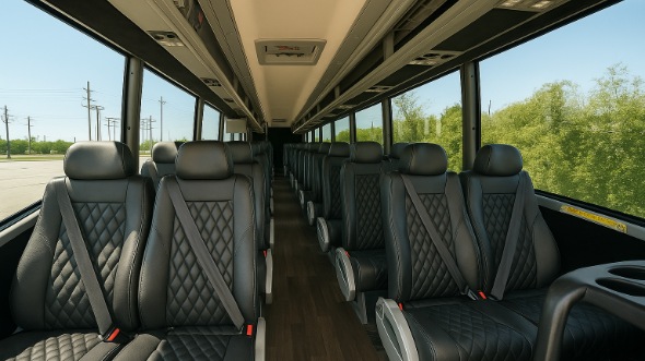 Interior of Charter Bus Company Elmhurst's 28 Passenger Mini bus in Elmhurst