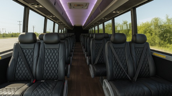 Interior of Charter Bus Company Elmhurst's 30 Passenger Minibus in Elmhurst