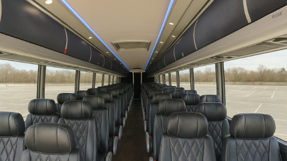 elmhurst 50 passenger charter bus inside