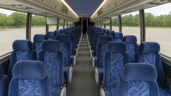elmhurst 54 passenger charter bus inside