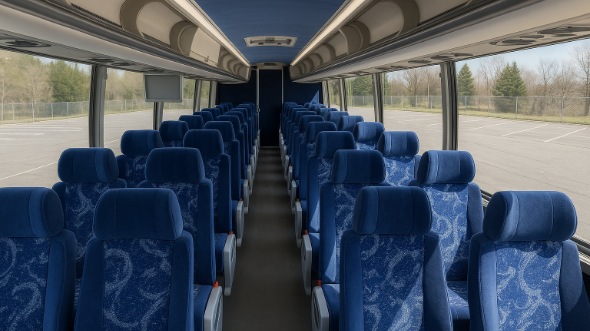 elmhurst 55 passenger charter bus inside