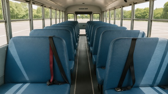 Interior of Charter Bus Company Elmhurst's School Bus in Elmhurst
