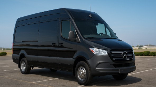 Exterior of Charter Bus Company Elmhurst's Sprinter Van Rental With Driver in Elmhurst